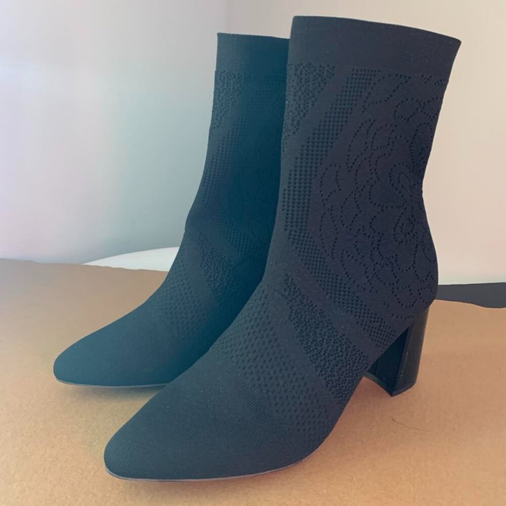 Black Stretch Knit Ankle